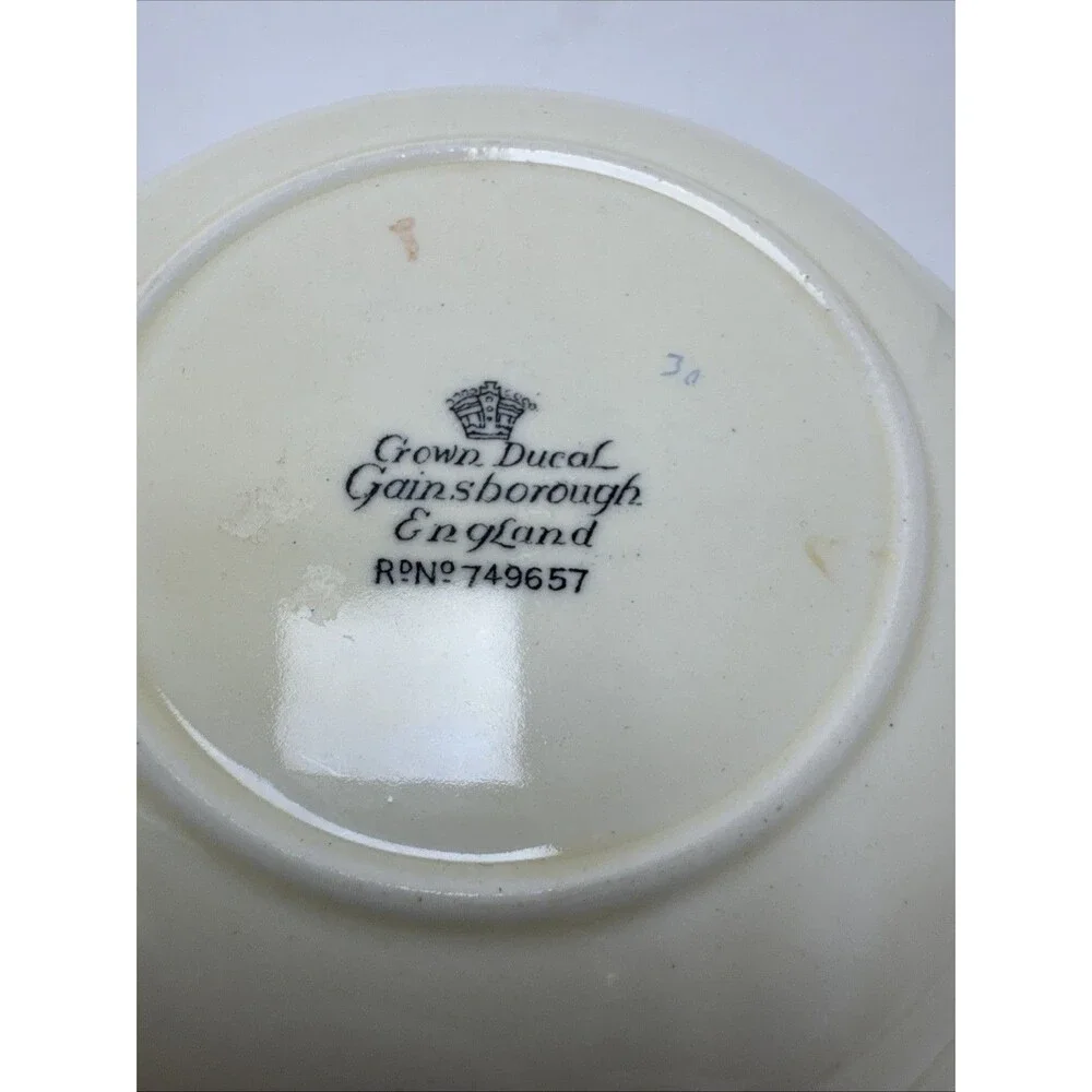 Pair Crown Ducal Gainsborough Cereal Bowl 7 1/8” Charm Design - 1920’s